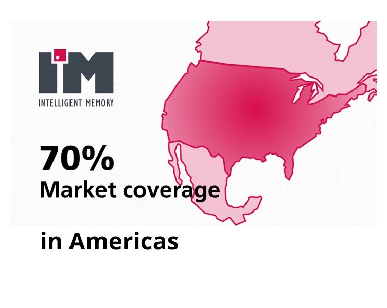 Intelligent Memory covers over 70 Percent of the U.S. Market with Network of Representatives and Distributors