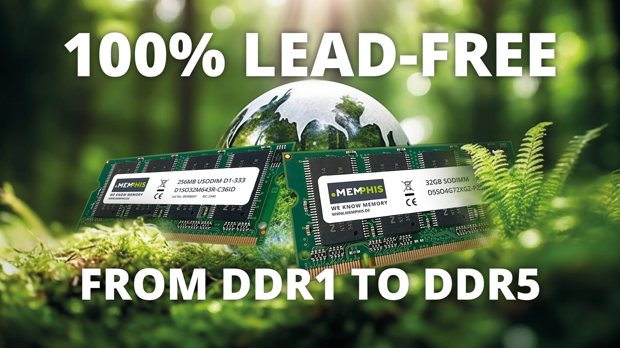 MEMPHIS Electronic presents the industry’s first completely lead-free range of DRAM modules from DDR1 to DDR5